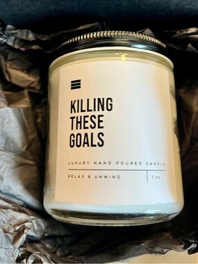 Killing These Goals Scented Candle - White